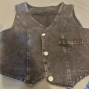 Stylish Gray Denim Vest
